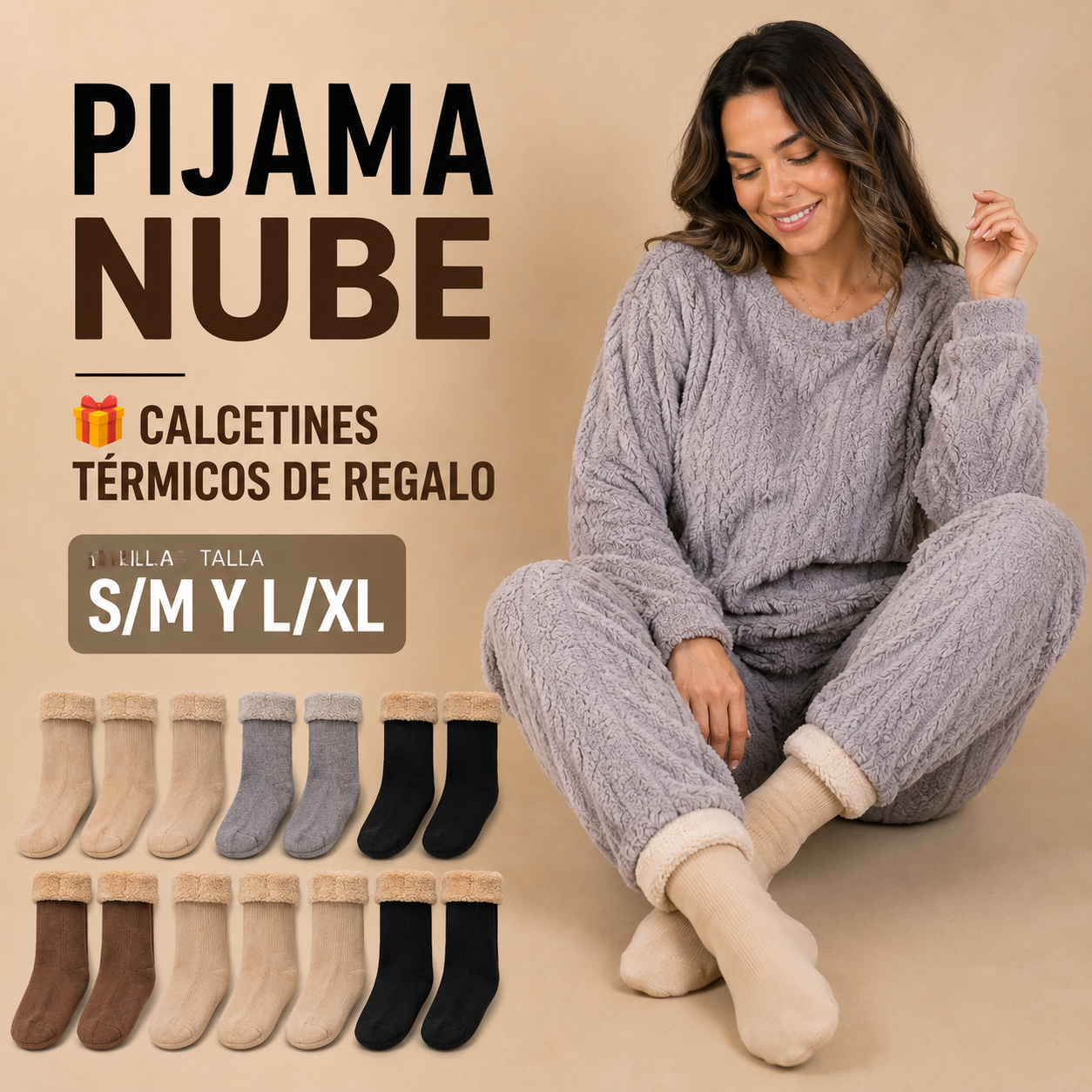 Pijama Nube + 12 Calcetines Térmicos de Regalo ❄️