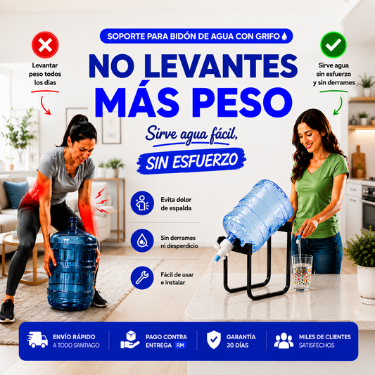 Sirve agua sin esfuerzo y sin cargar peso