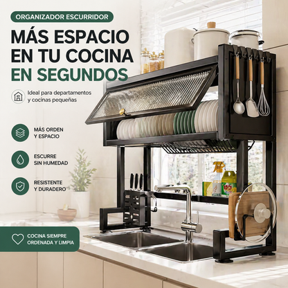 Organizador Escurridor de Loza con Vitrina Premium™